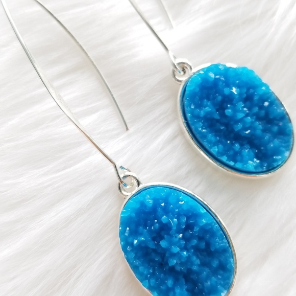 Druzy Drop Earrings - Picture 2 of 3